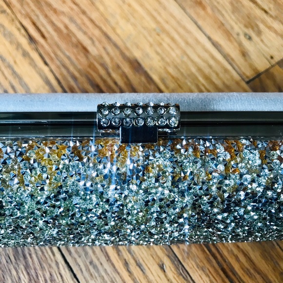 Sparkle Gala Clutch Silver and Tangerine - Picture 4 of 6